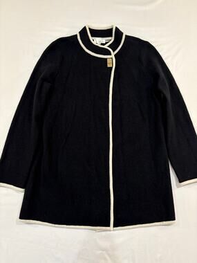 Calvin Klein Wool Blend Size Medium Black Cardigan Sweater Jacket